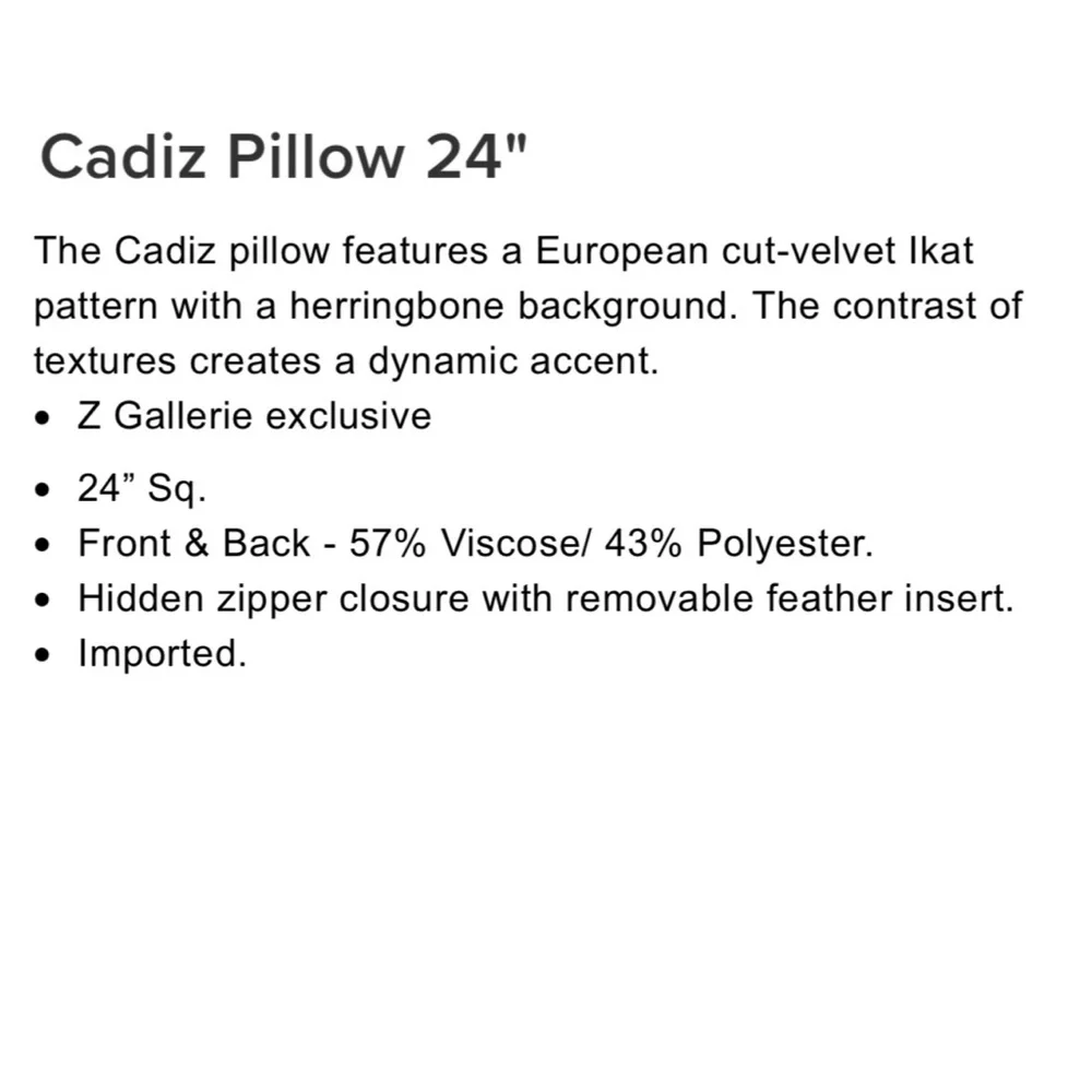 Z Gallerie Cadiz Pillow